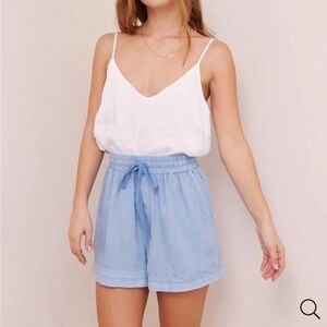 Smocked Waist Summer Blue Shorts - Bella Dahl